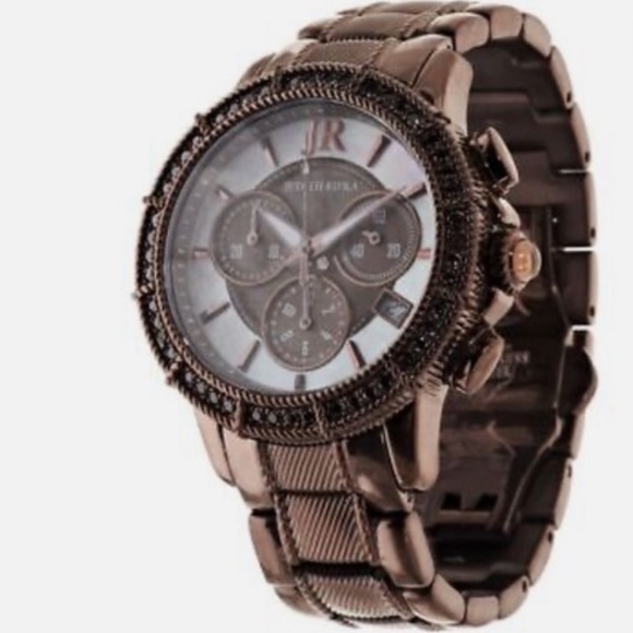 Judith Ripka Stainless Steel Chocolate Brown Chronograph Watch NWOT New Battery - Picture 1 of 10